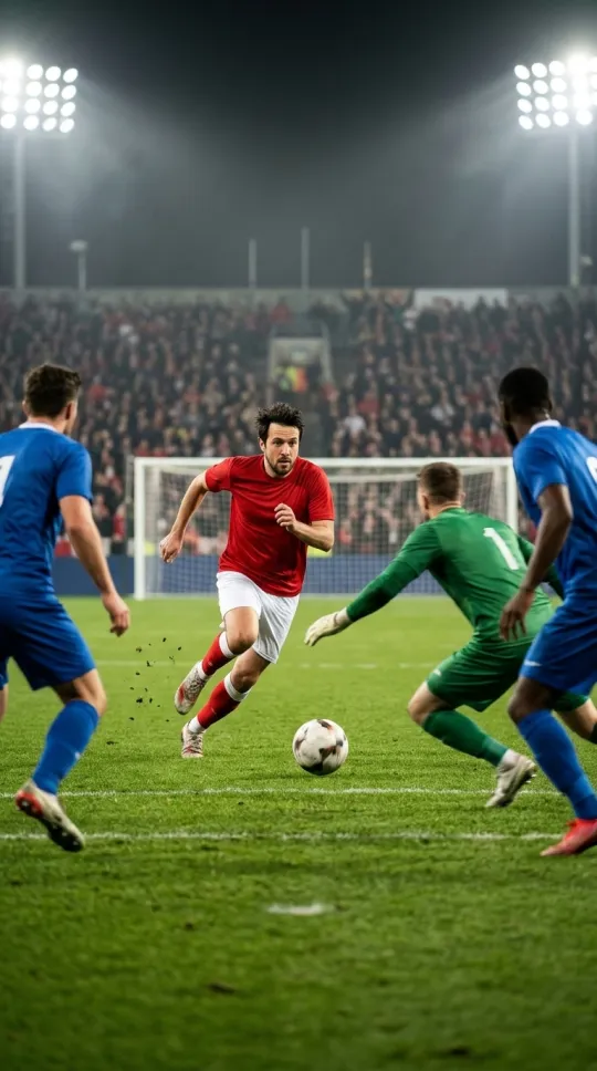 The same man on the ball with the keeper rushing out